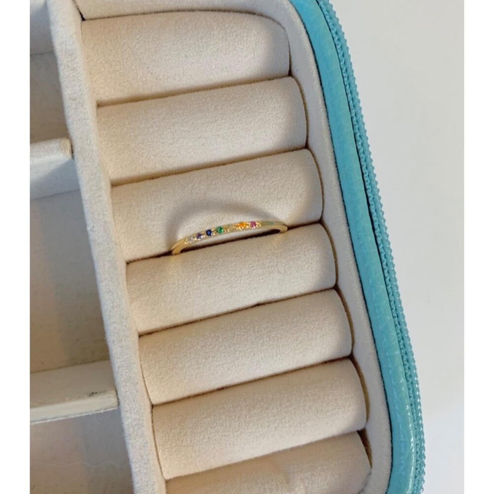 Flower Bud Gemstone Ring Adjustable Size